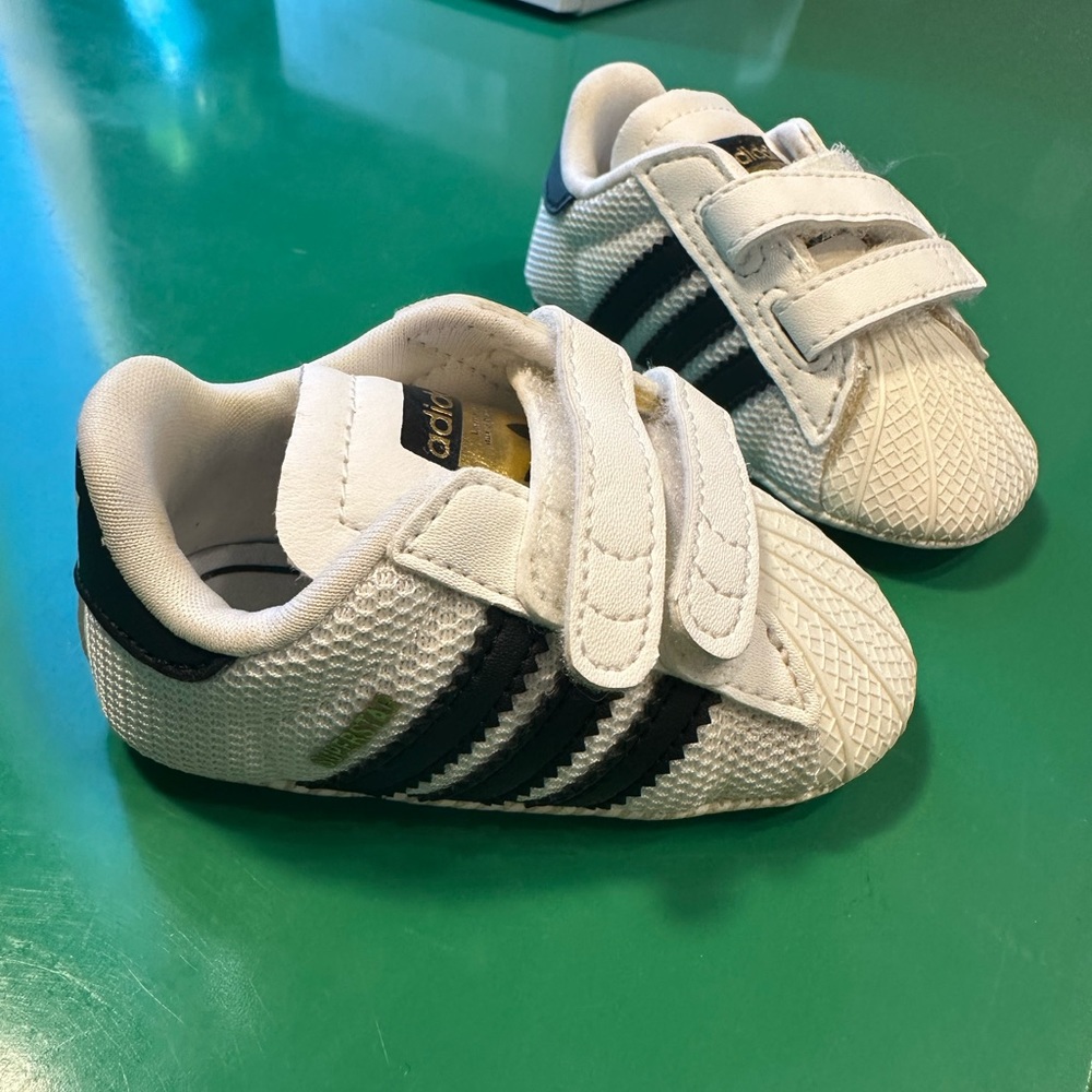 Adidas Shell Toe Crib Baby Shoes with Soft Soles 1K